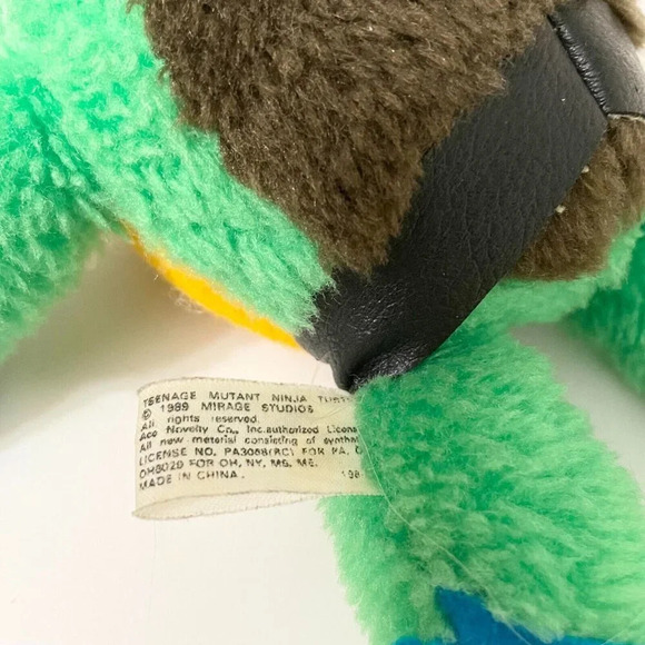 Vintage 1989 Leonardo  TMNT Leo Plush Doll ACE Novelty 9 Inch Mirage Flaws - Picture 10 of 16